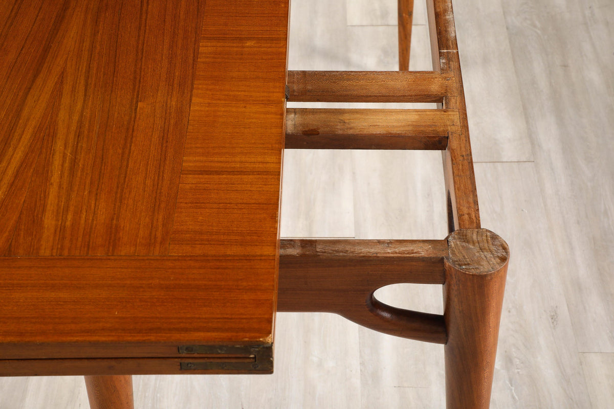 Italian Walnut Flip-Top Console Table, Italy, circa 1950