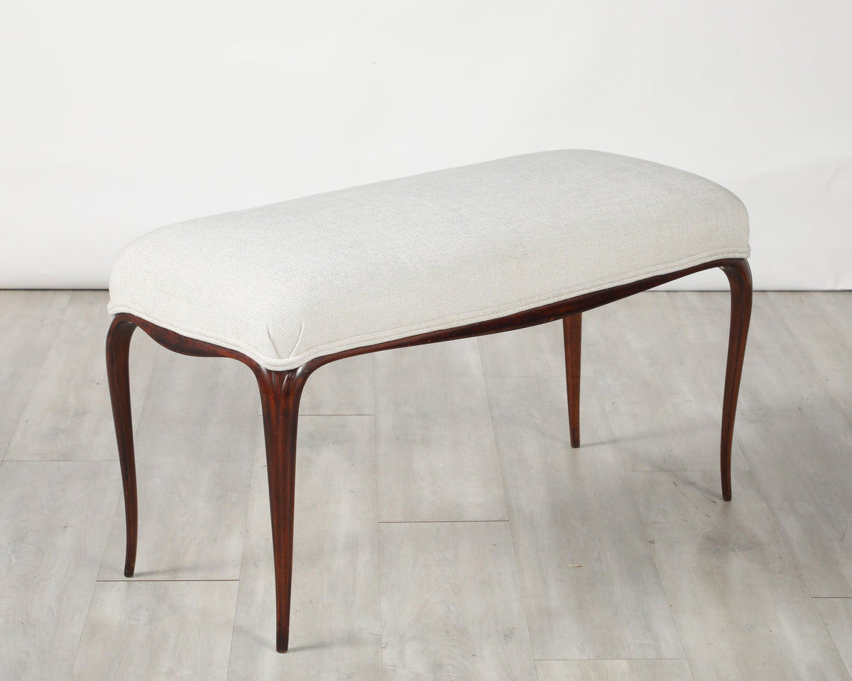 Italian 1940's Walnut Bench
