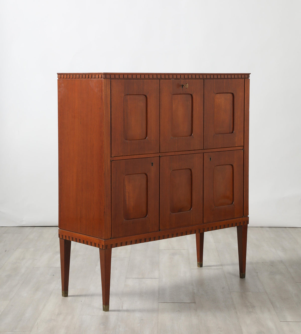 Paolo Buffa Mahogany & Brass Dry-Bar Cabinet