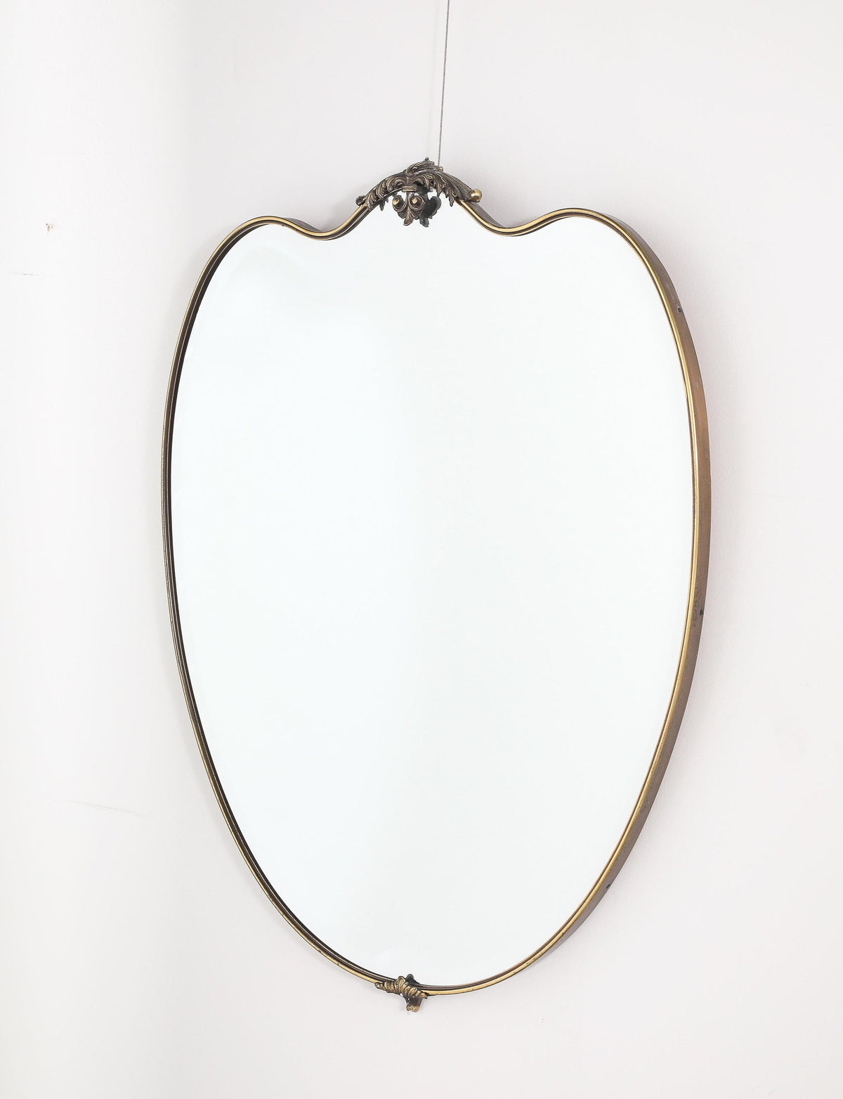 Italian 1950's Brass Shaped Beveled Mirror