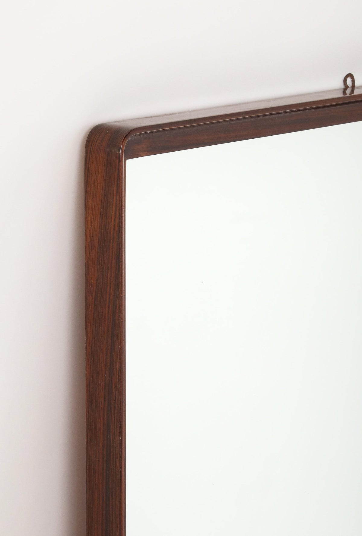 Gio Ponti Att. for Prod. Dassi Walnut Wall Mirror, circa 1950