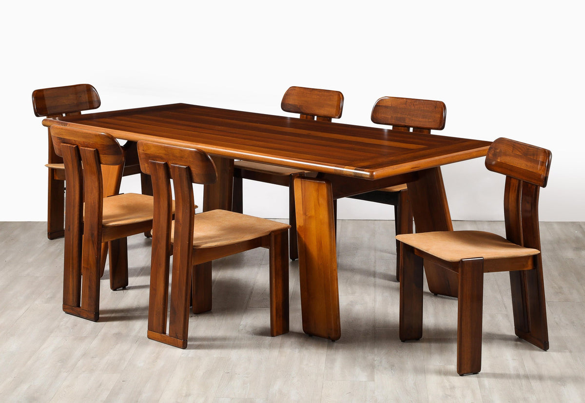 Italian Walnut Floating Dining Table by Mario Marenco, 1970s