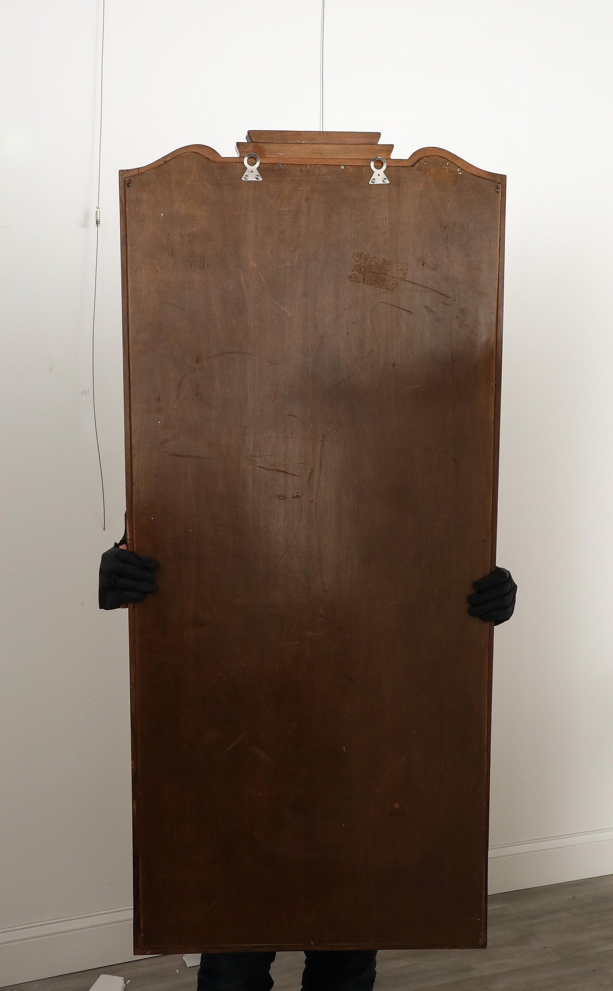 Hand-Carved Walnut Wall Mirror Attributed to Gio Ponti, Italy, 1930
