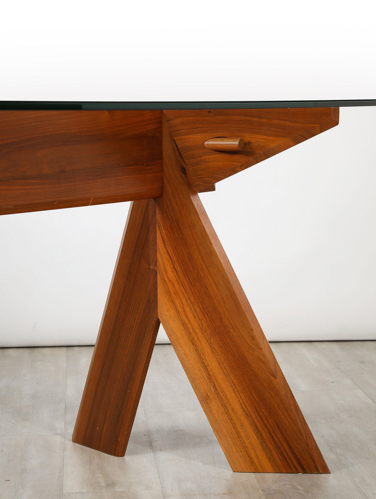La Piana Dining Table by Simonit & Del Piero, Walnut Frame, Circa 1982