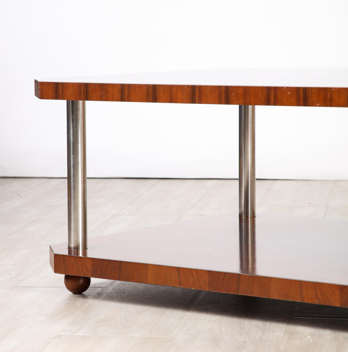 French Art Deco Rectangular Wood Coffee Table, circa 1940