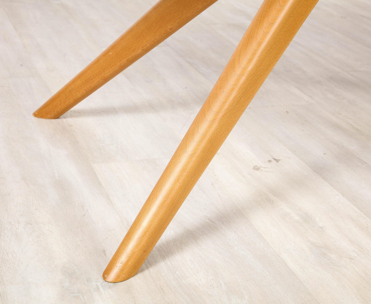 Ico Parisi Dining Table, Beech Base, Oval Grey Top, Italy, 1950