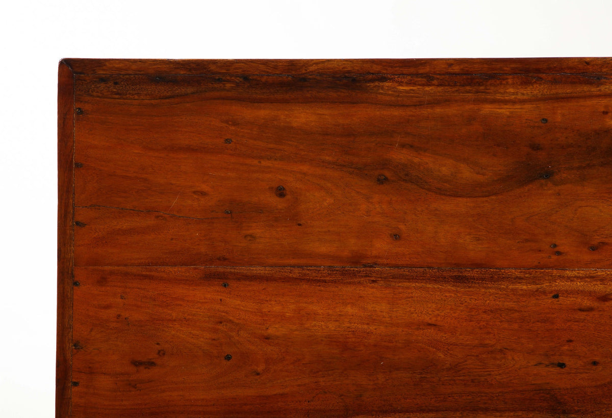1950s Italian Folk Art Coffee Table, Solid Walnut, Mid-Century Modern