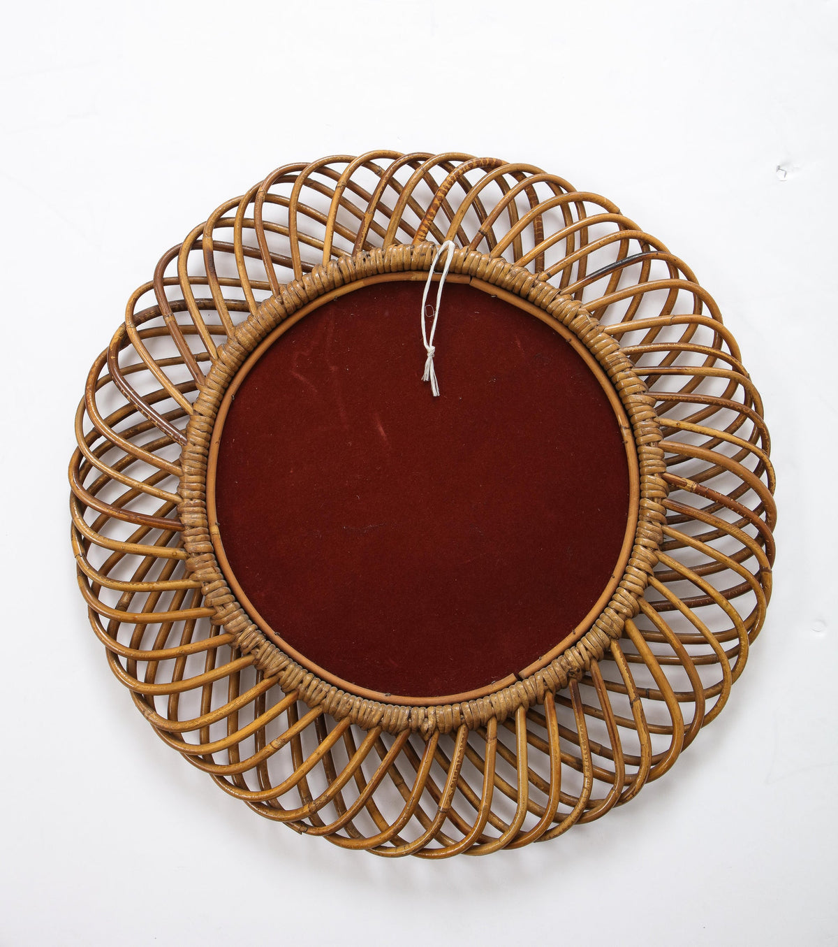 Italian 1950's Circular Bamboo Wall Mirror