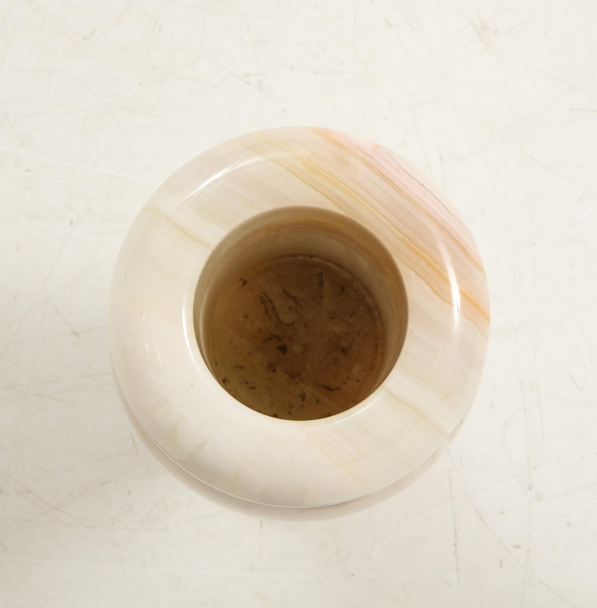 Vintage Italian Onyx Baluster Vase, Mid-Century Modern, 1950