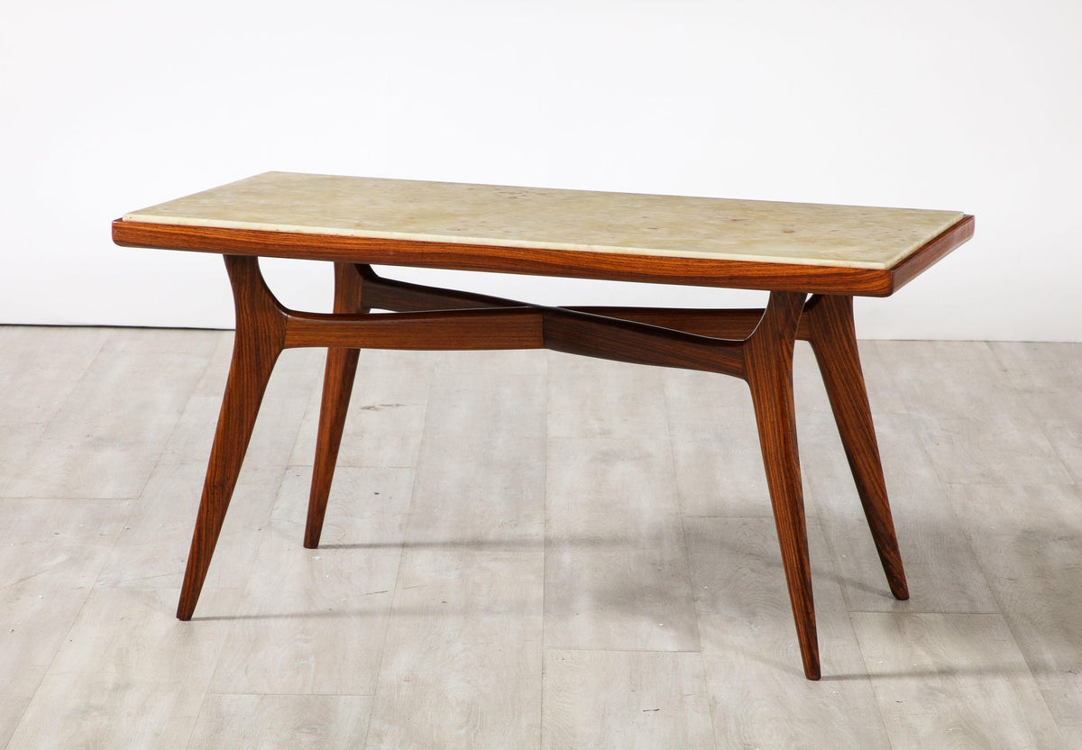 Ico Parisi Coffee Table, Onyx Top with Palisander Base, Italy, 1950