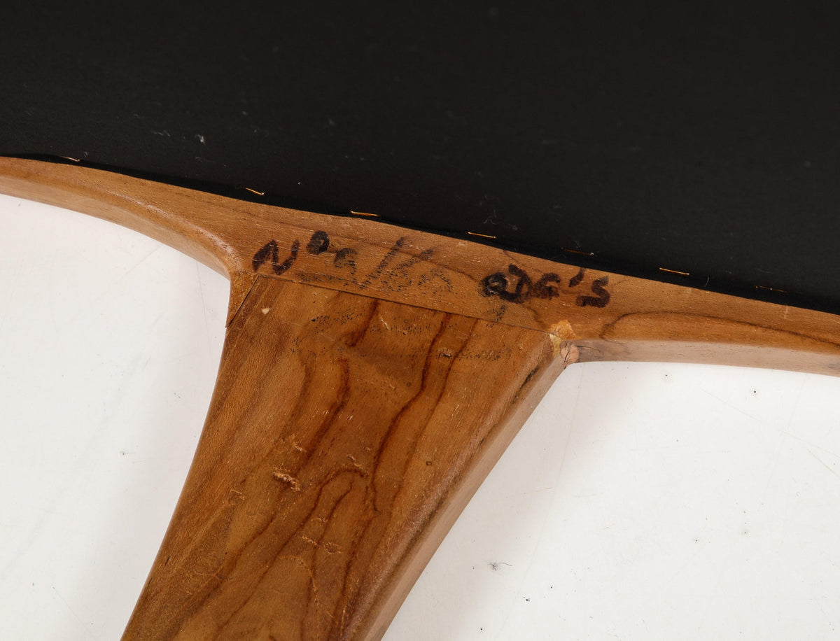 Olivier De Schrijver Lounge Chairs in Oak and Leather, Signed, 1990
