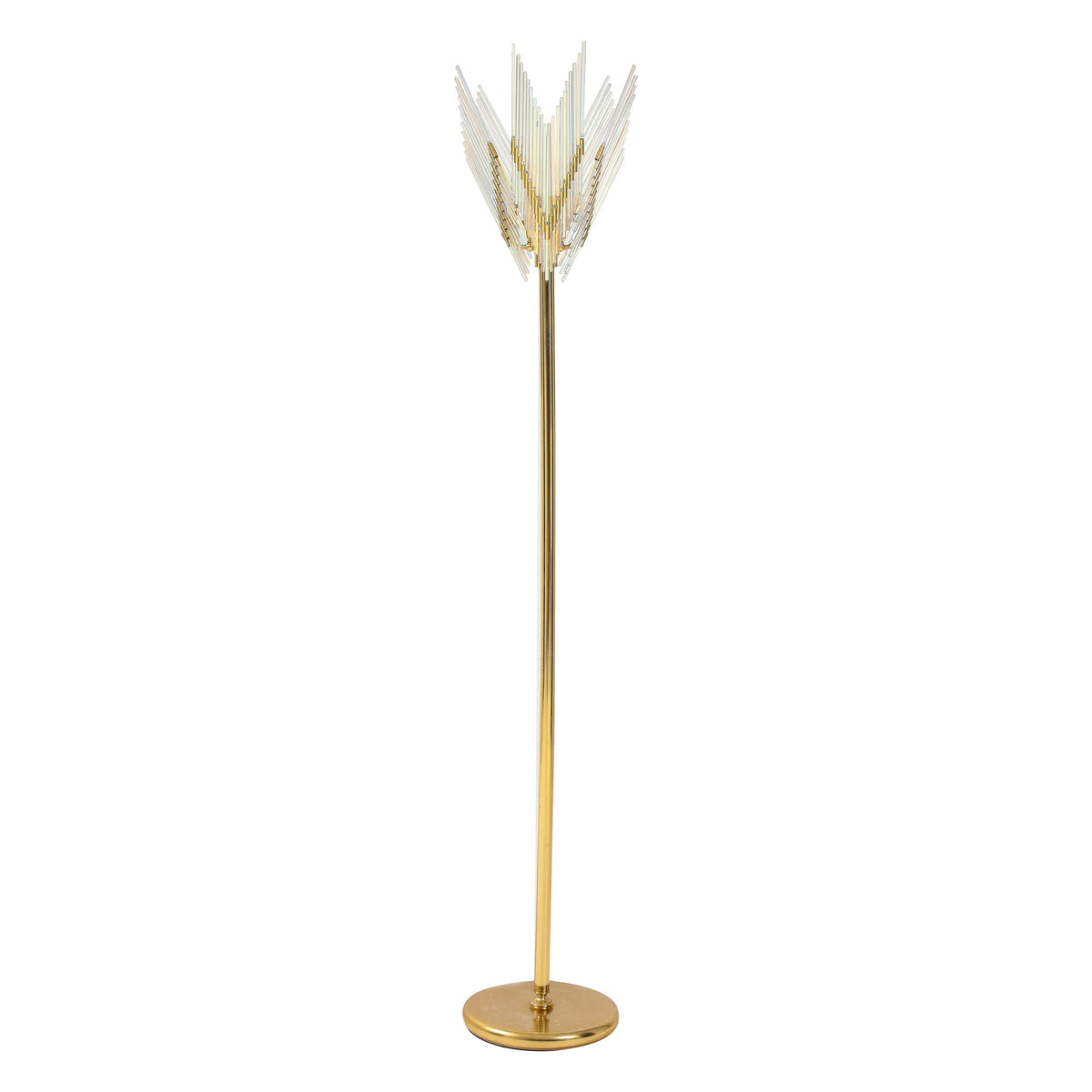 Gaetano Sciolari Iridescent and Gold Plated Standing Lamp
