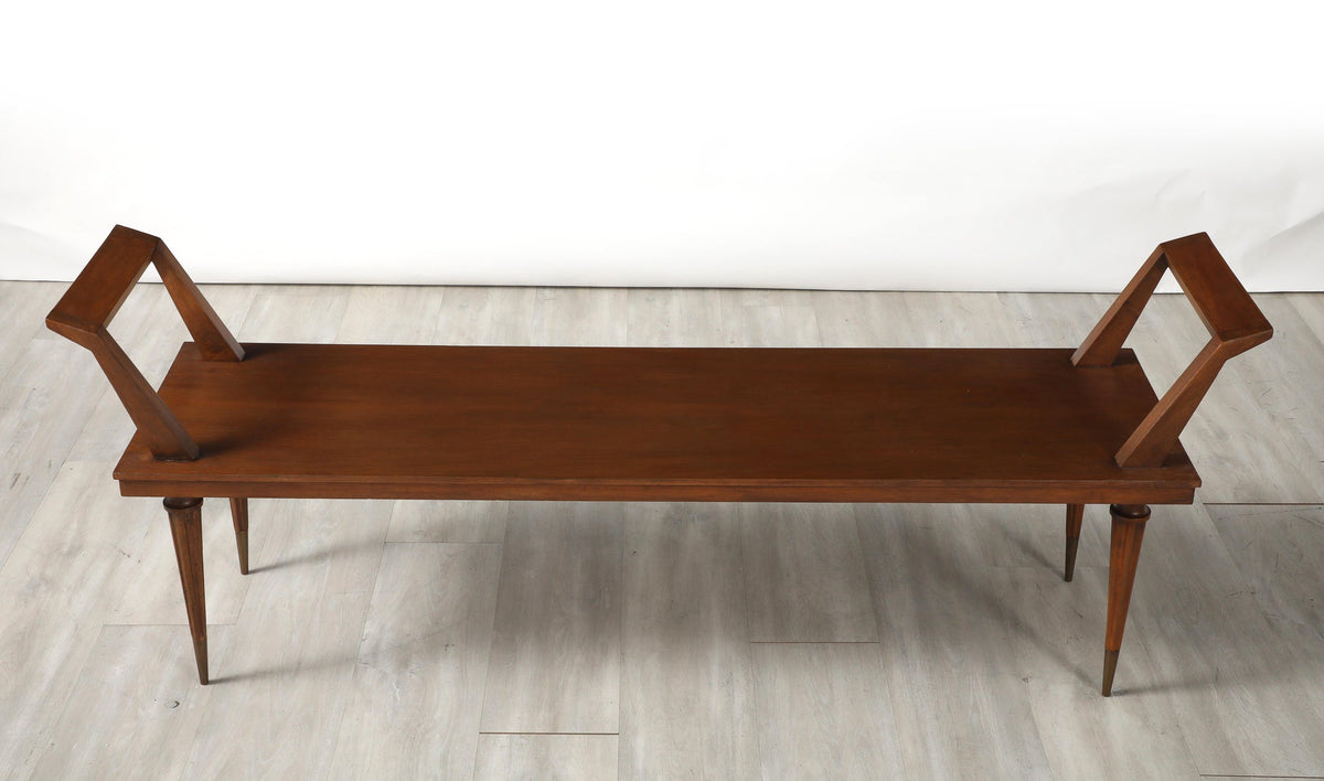Italian Walnut Long Bench, Italy, circa 1940's