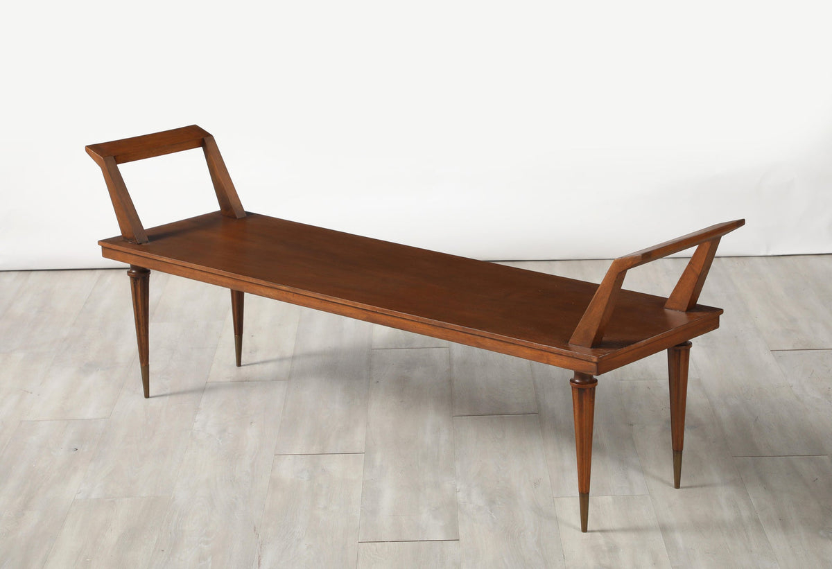 Italian Walnut Long Bench, Italy, circa 1940's