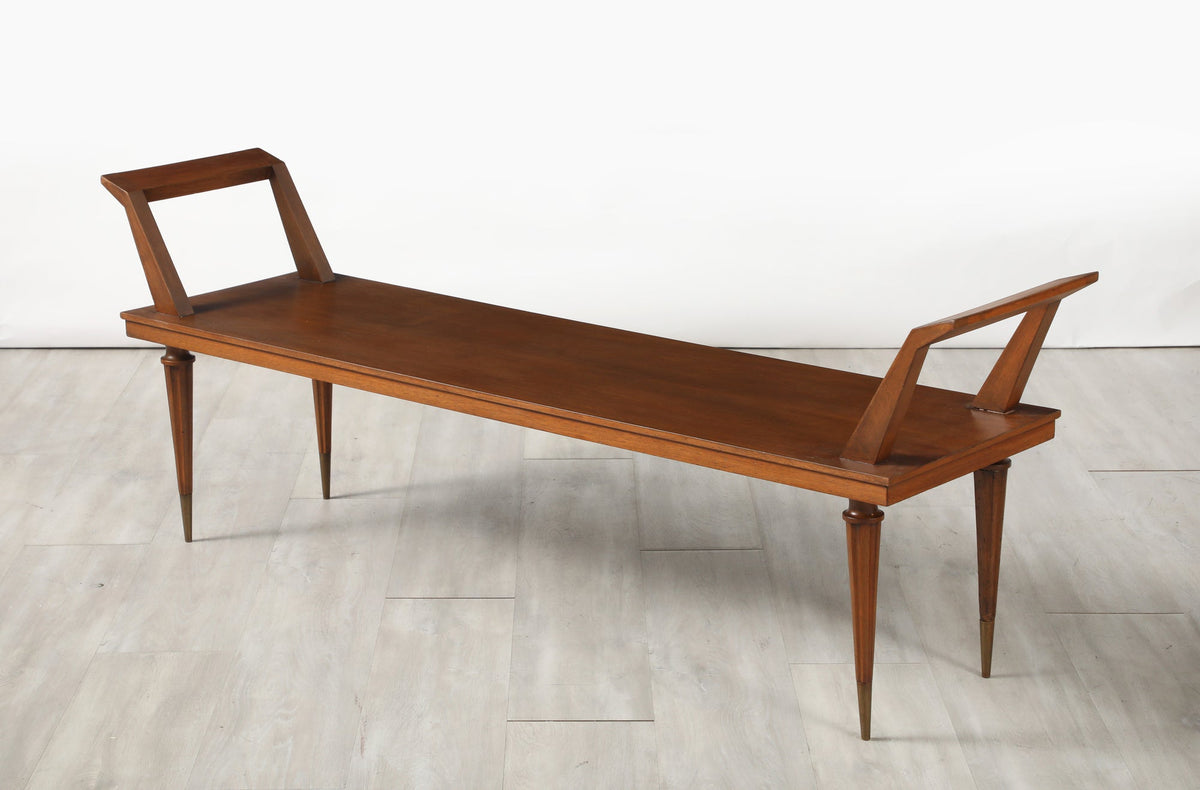 Italian Walnut Long Bench, Italy, circa 1940's