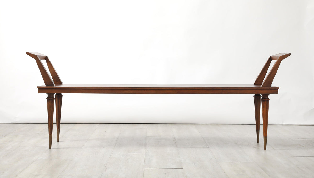 Italian Walnut Long Bench, Italy, circa 1940's
