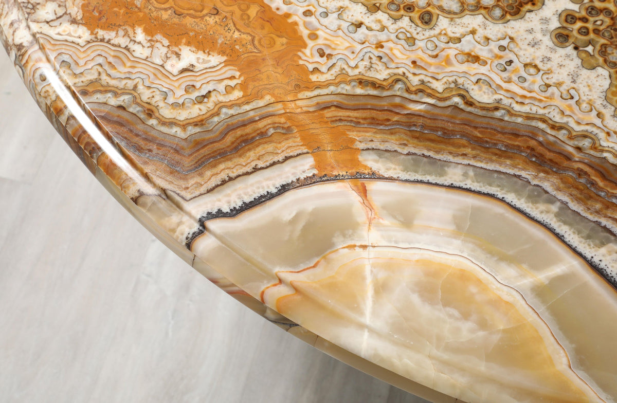 Italian Agate Dining Table with Chrome Base, Southern Italy, 1970
