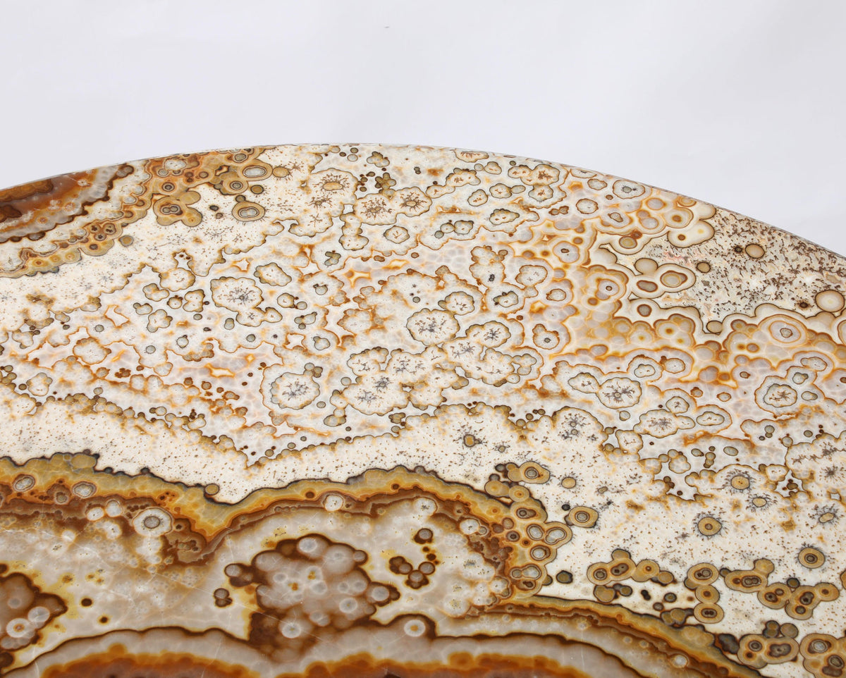 Italian Agate Dining Table with Chrome Base, Southern Italy, 1970