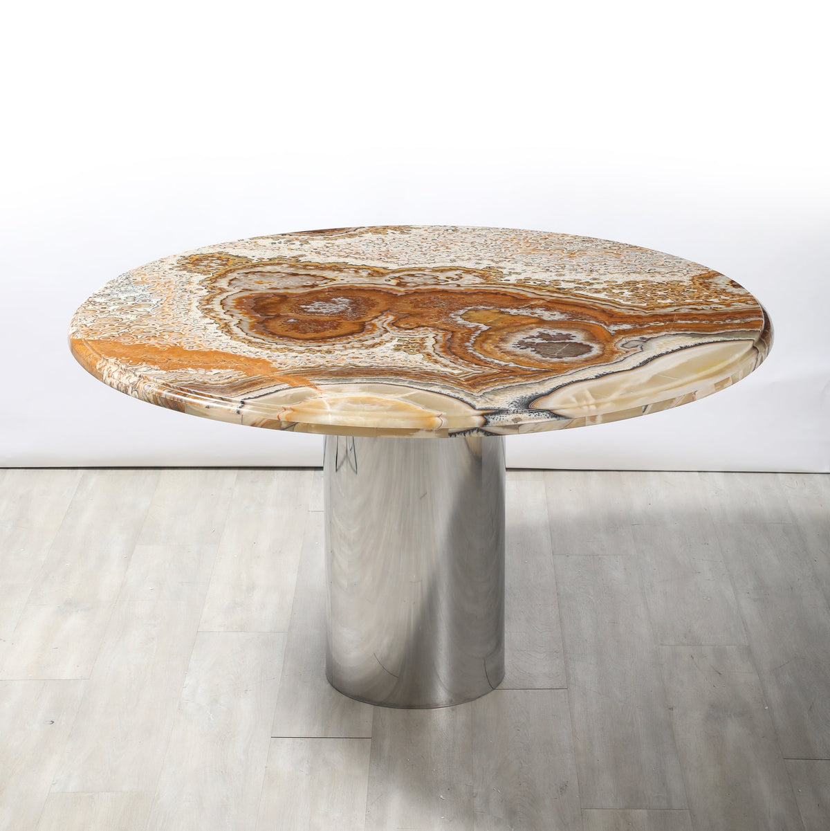 Italian Agate Dining Table with Chrome Base, Southern Italy, 1970