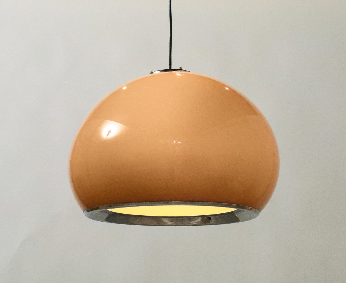 Harvey Guzzini Pendant Chandelier, Caramel Brown, 1970
