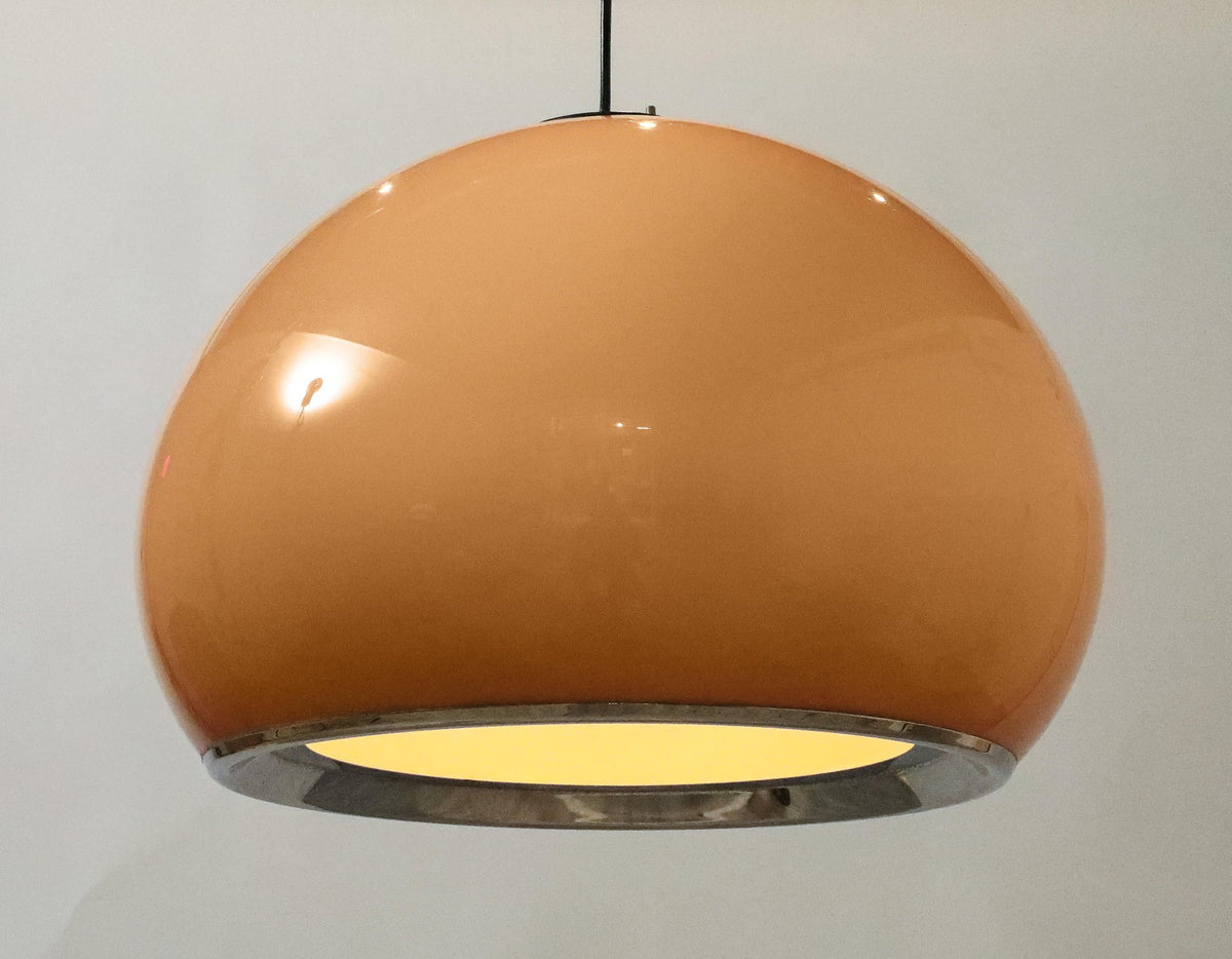 Harvey Guzzini Pendant Chandelier, Caramel Brown, 1970