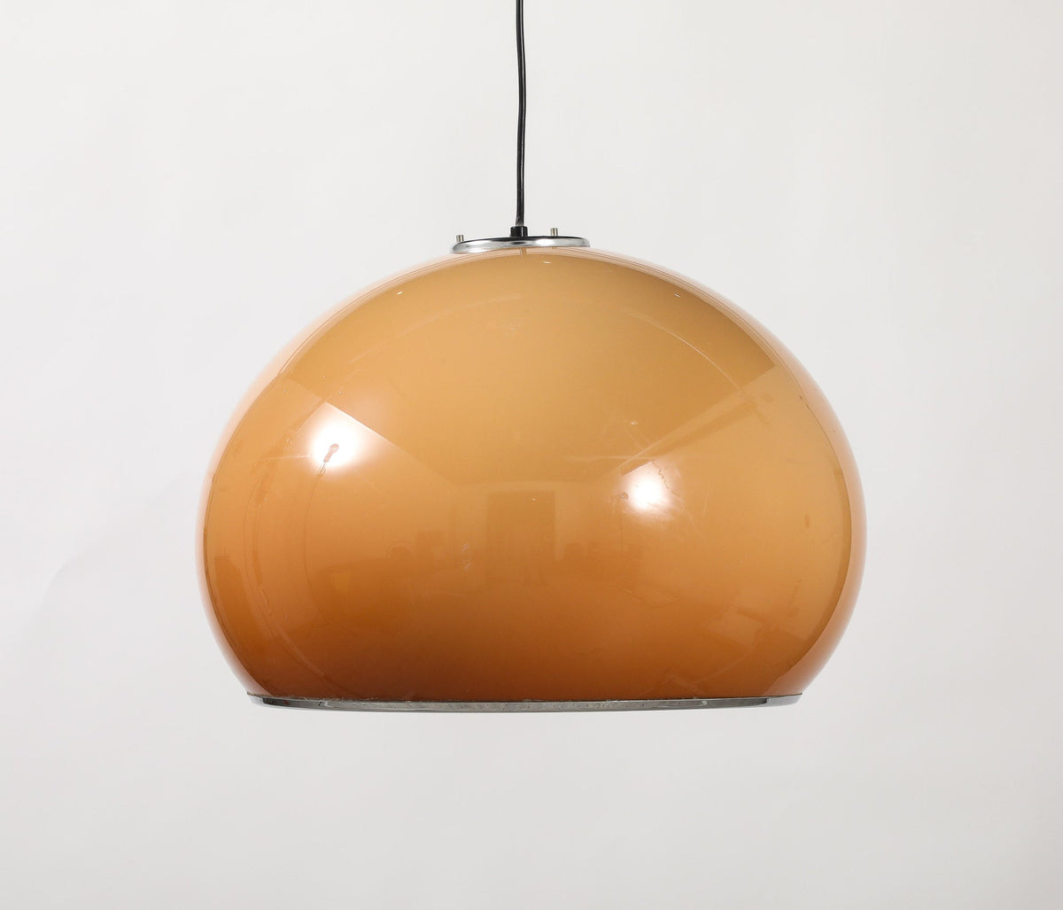 Harvey Guzzini Pendant Chandelier, Caramel Brown, 1970