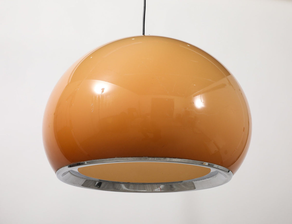 Harvey Guzzini Pendant Chandelier, Caramel Brown, 1970