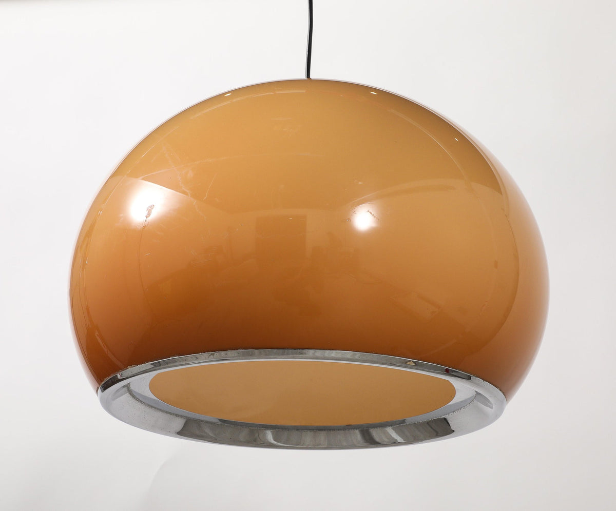Harvey Guzzini Pendant Chandelier, Caramel Brown, 1970