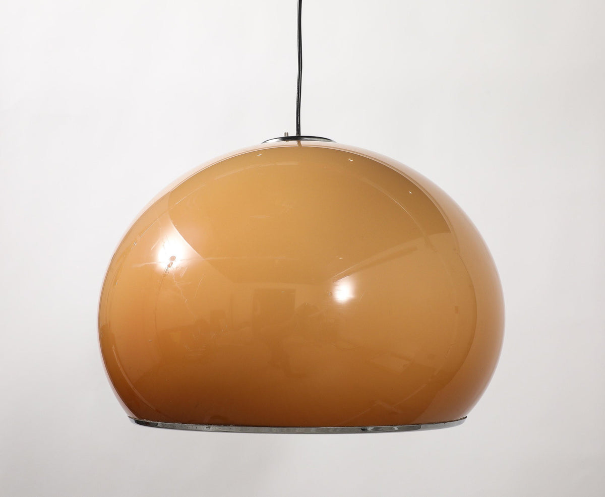 Harvey Guzzini Pendant Chandelier, Caramel Brown, 1970