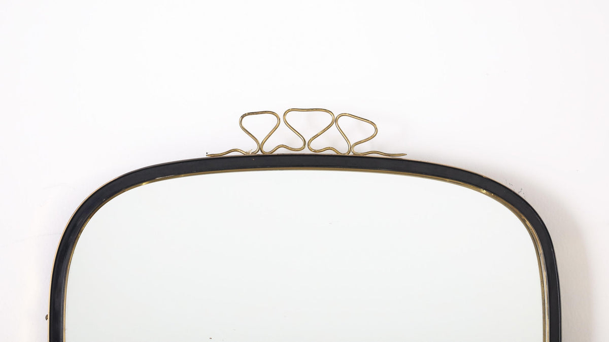Italian 1950's Metal and Brass Mirror