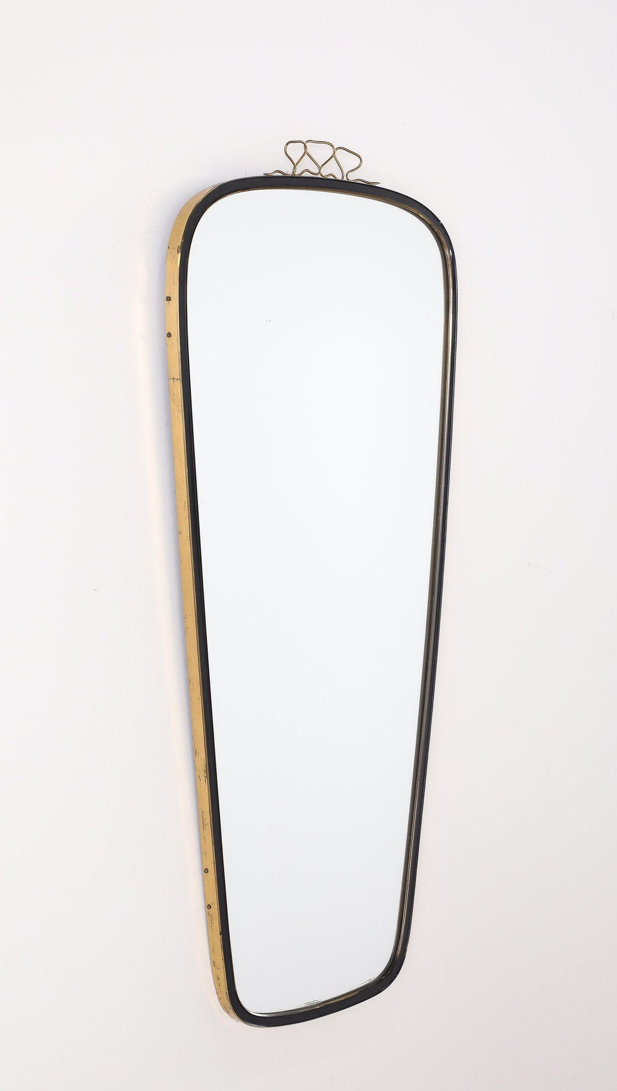 Italian 1950's Metal and Brass Mirror