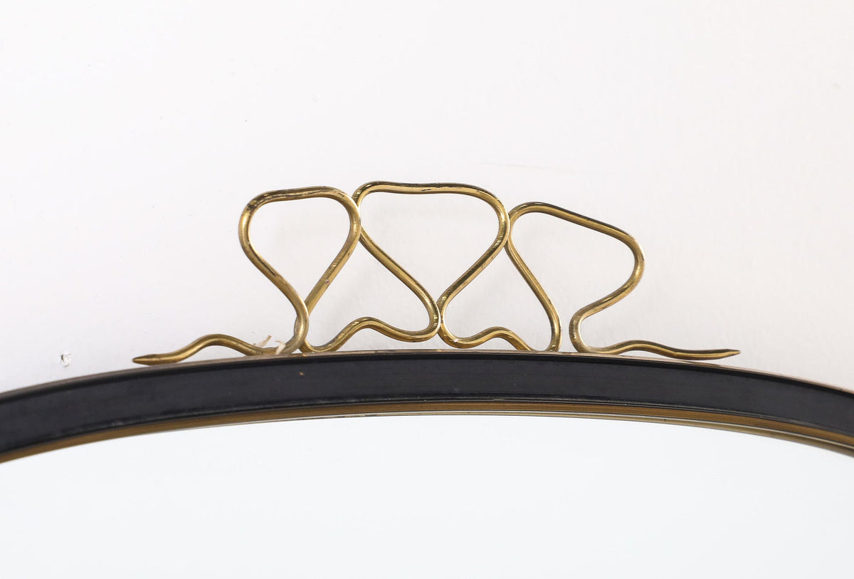 Italian 1950's Metal and Brass Mirror