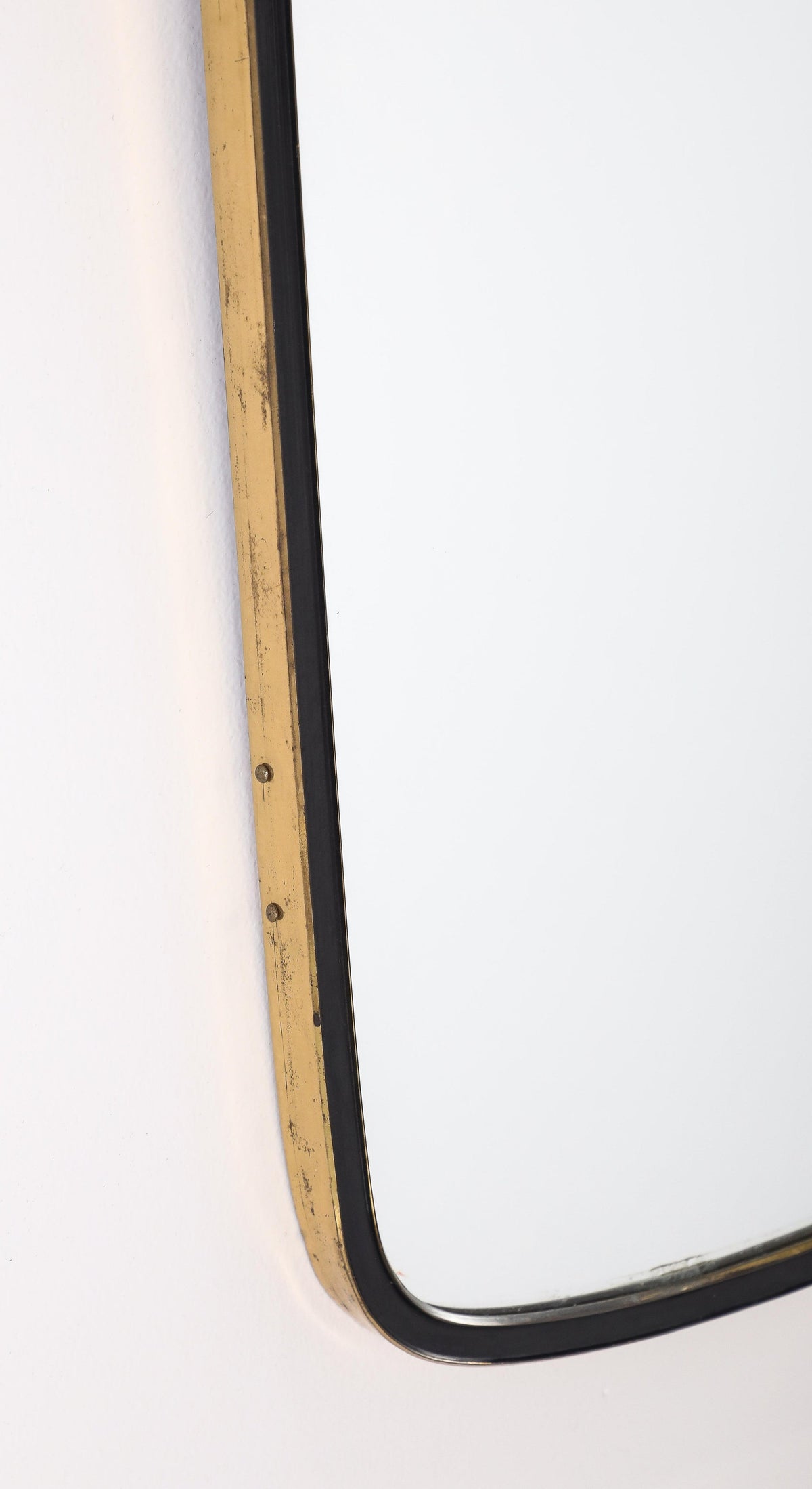 Italian 1950's Metal and Brass Mirror