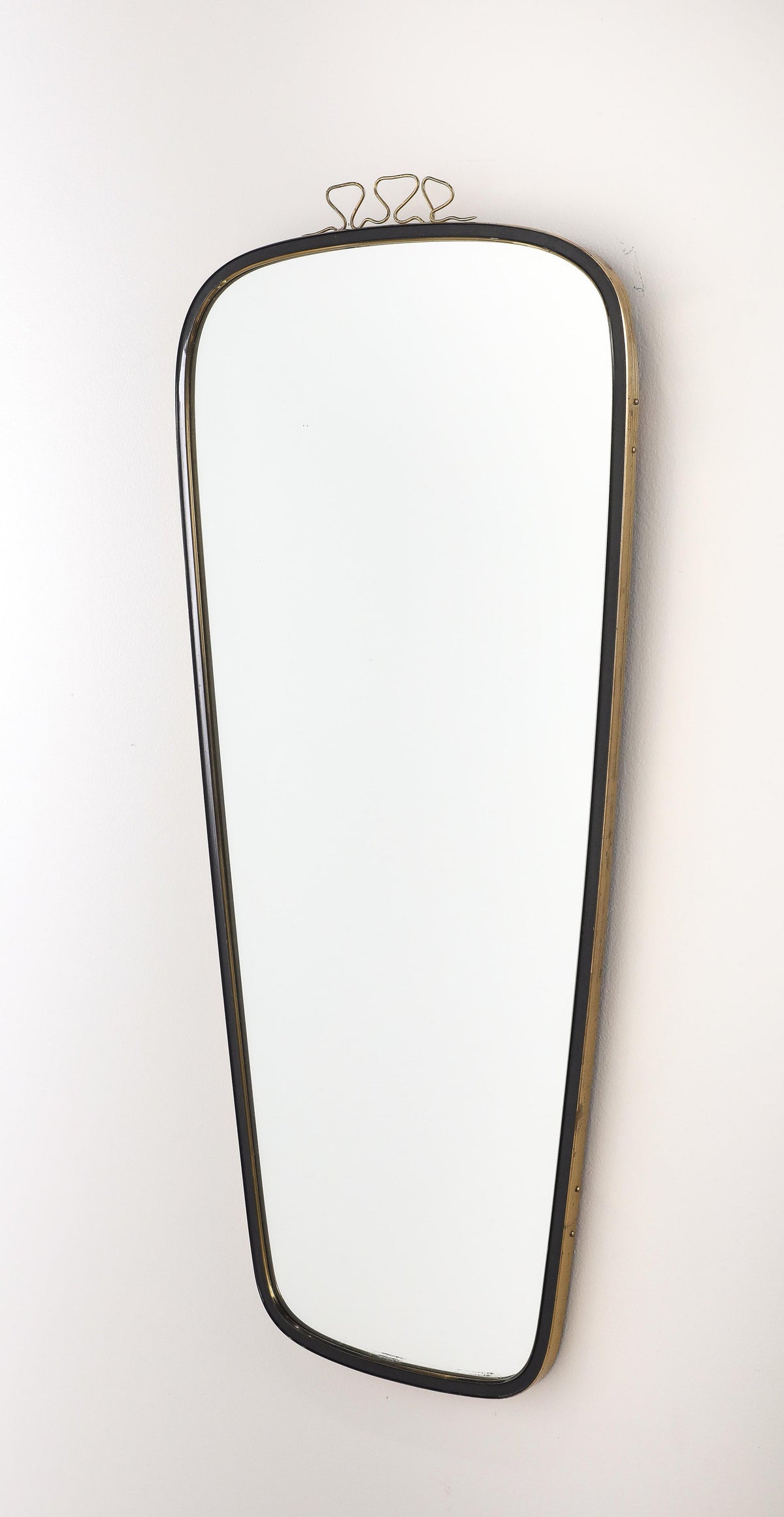 Italian 1950's Metal and Brass Mirror