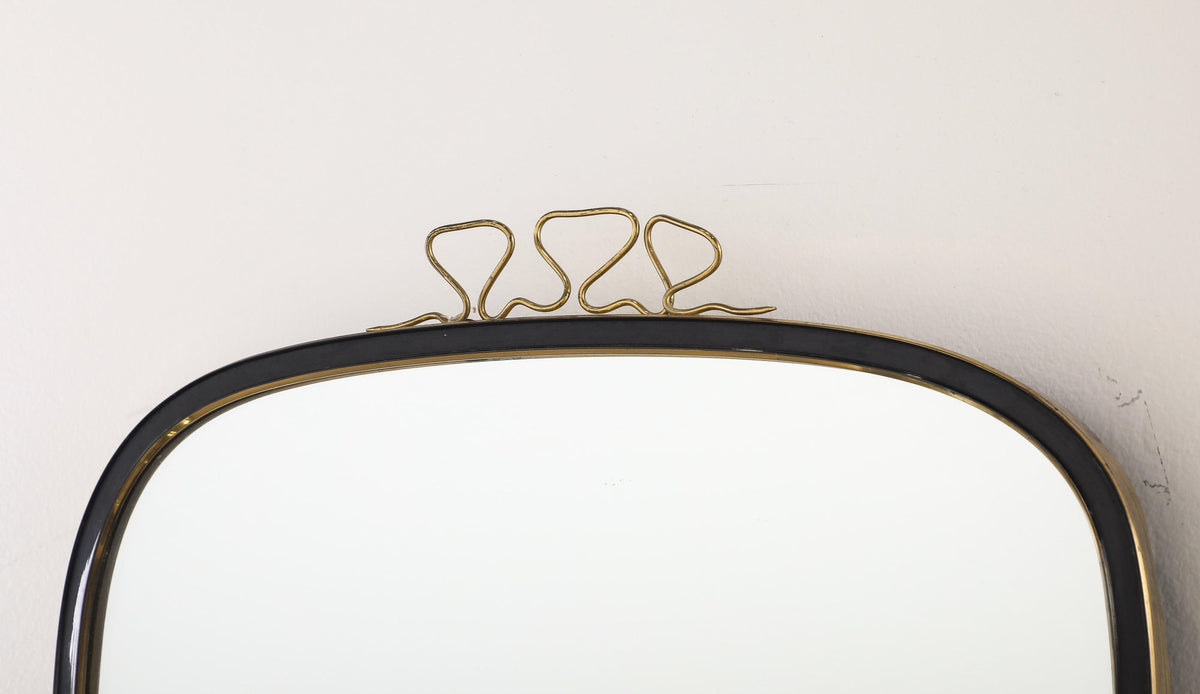 Italian 1950's Metal and Brass Mirror
