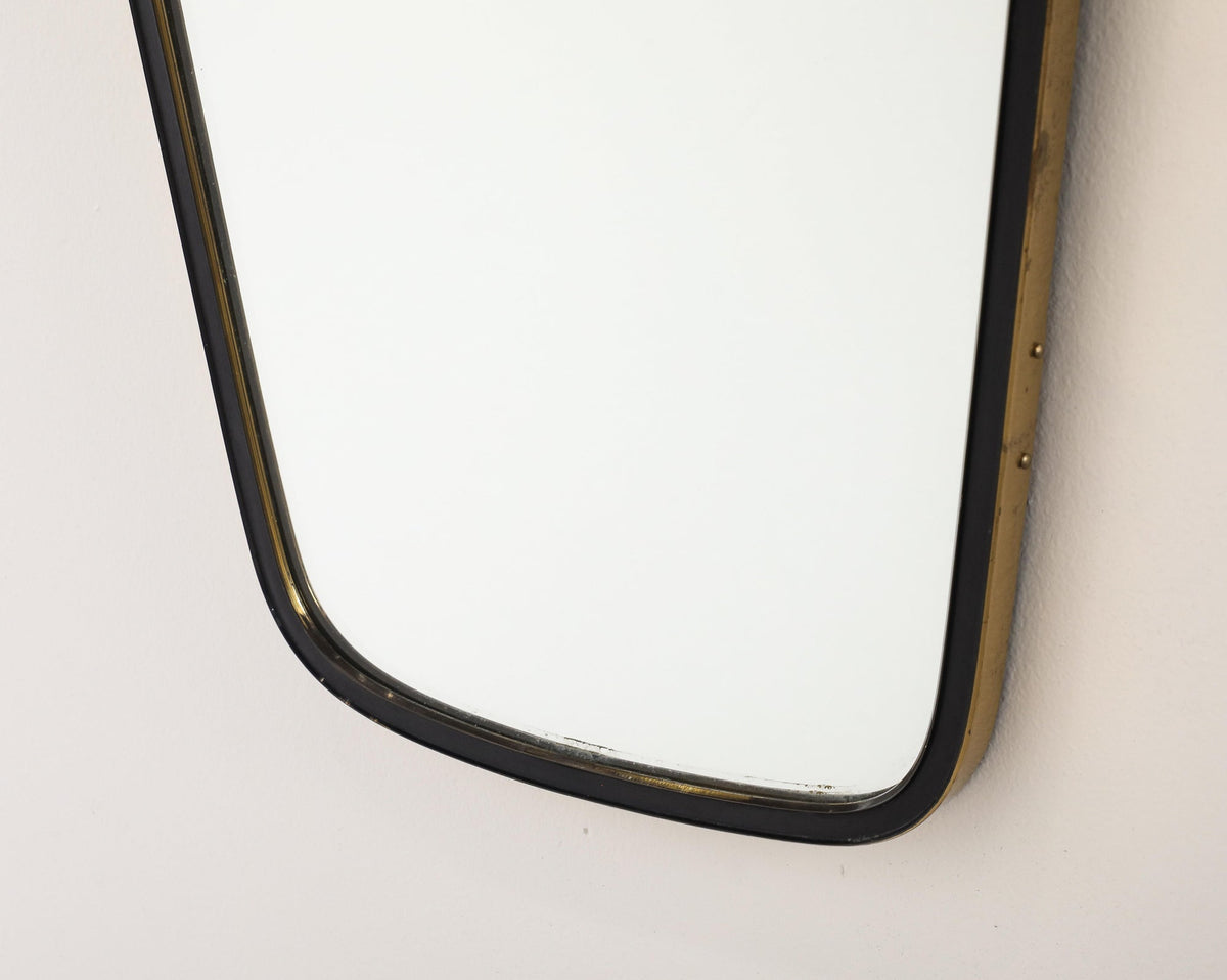 Italian 1950's Metal and Brass Mirror
