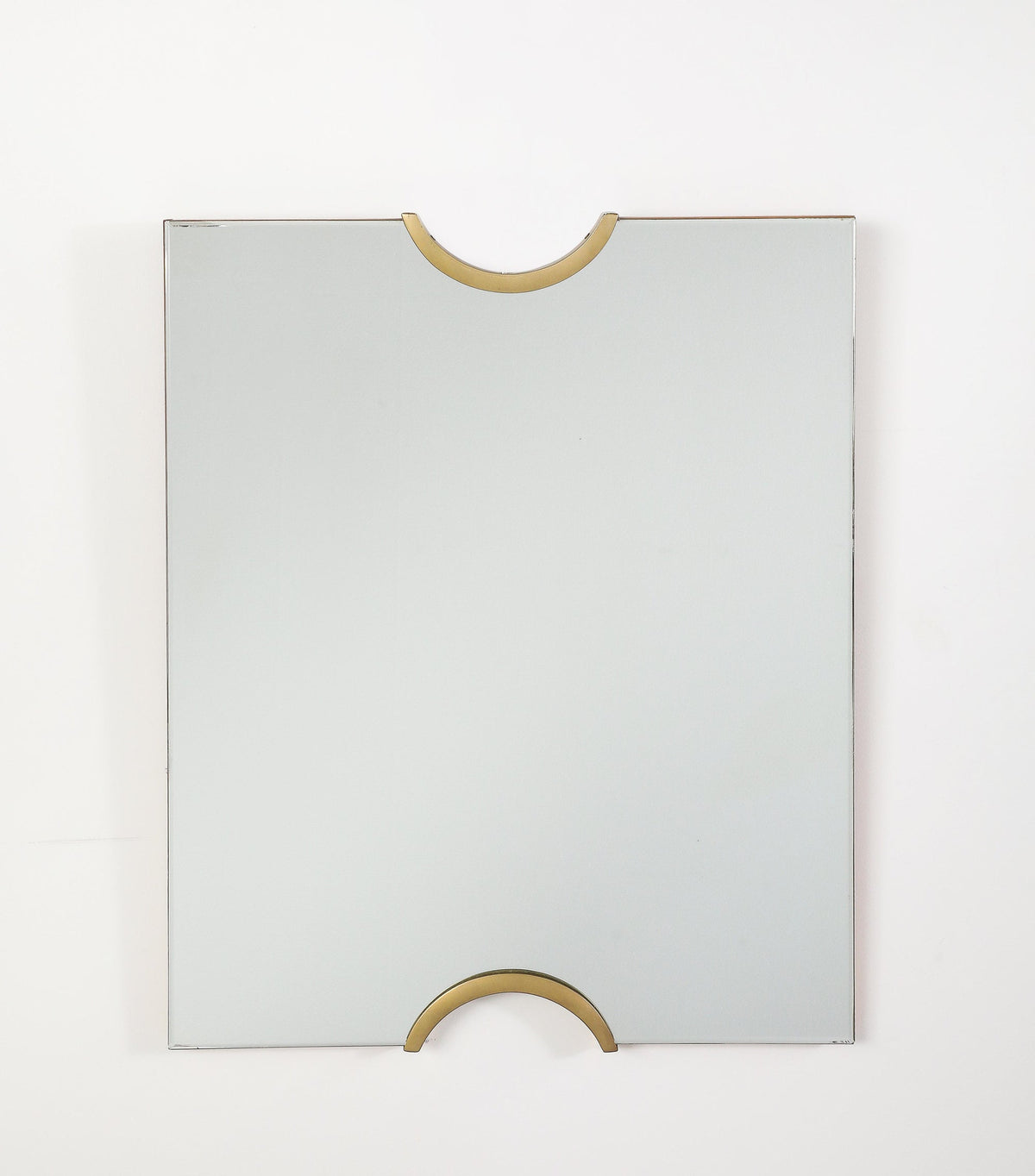 Giovanni Gariboldi 1950s Wall Mirrors: Italian Modernist Glass & Brass