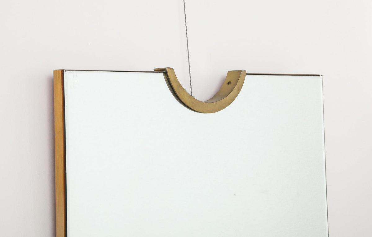 Giovanni Gariboldi 1950s Wall Mirrors: Italian Modernist Glass & Brass