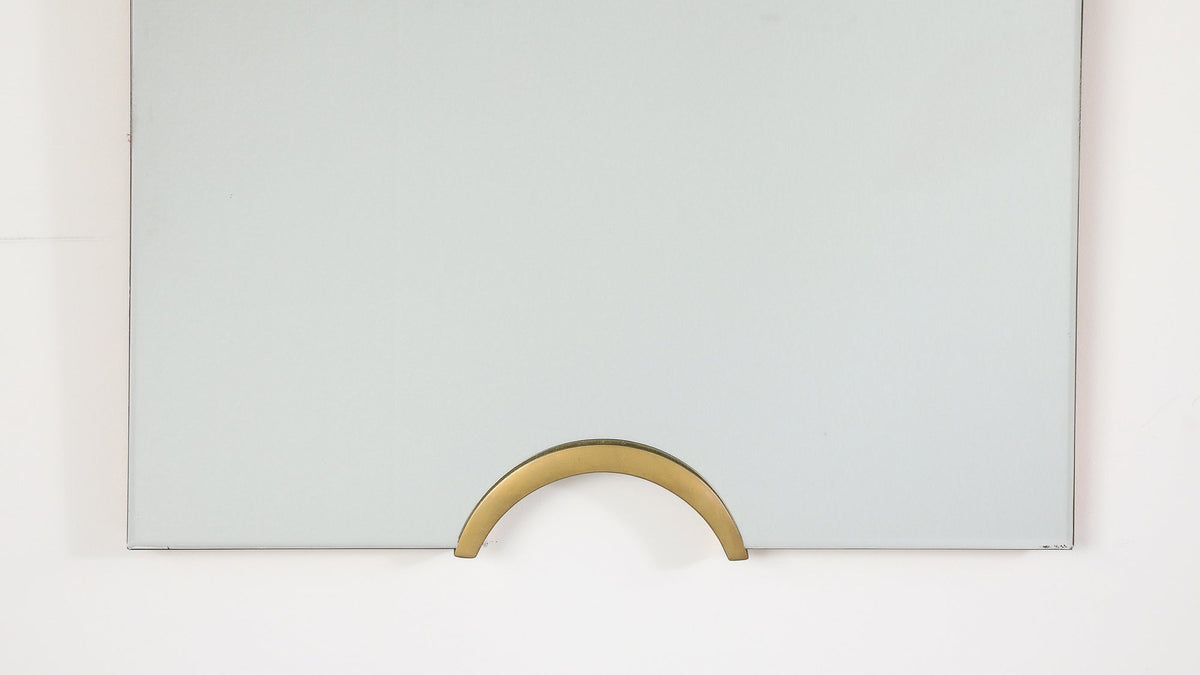 Giovanni Gariboldi 1950s Wall Mirrors: Italian Modernist Glass & Brass