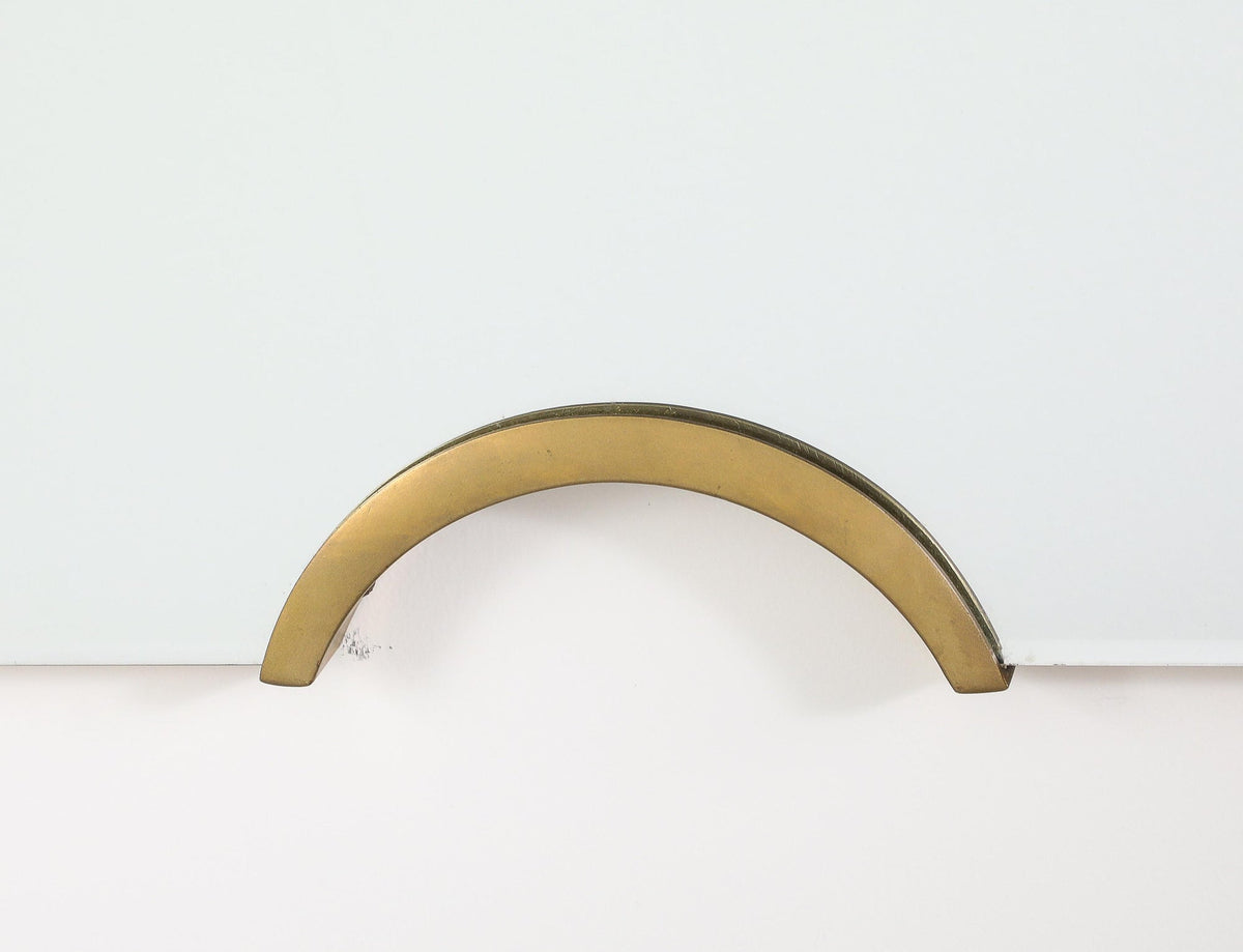 Giovanni Gariboldi 1950s Wall Mirrors: Italian Modernist Glass & Brass