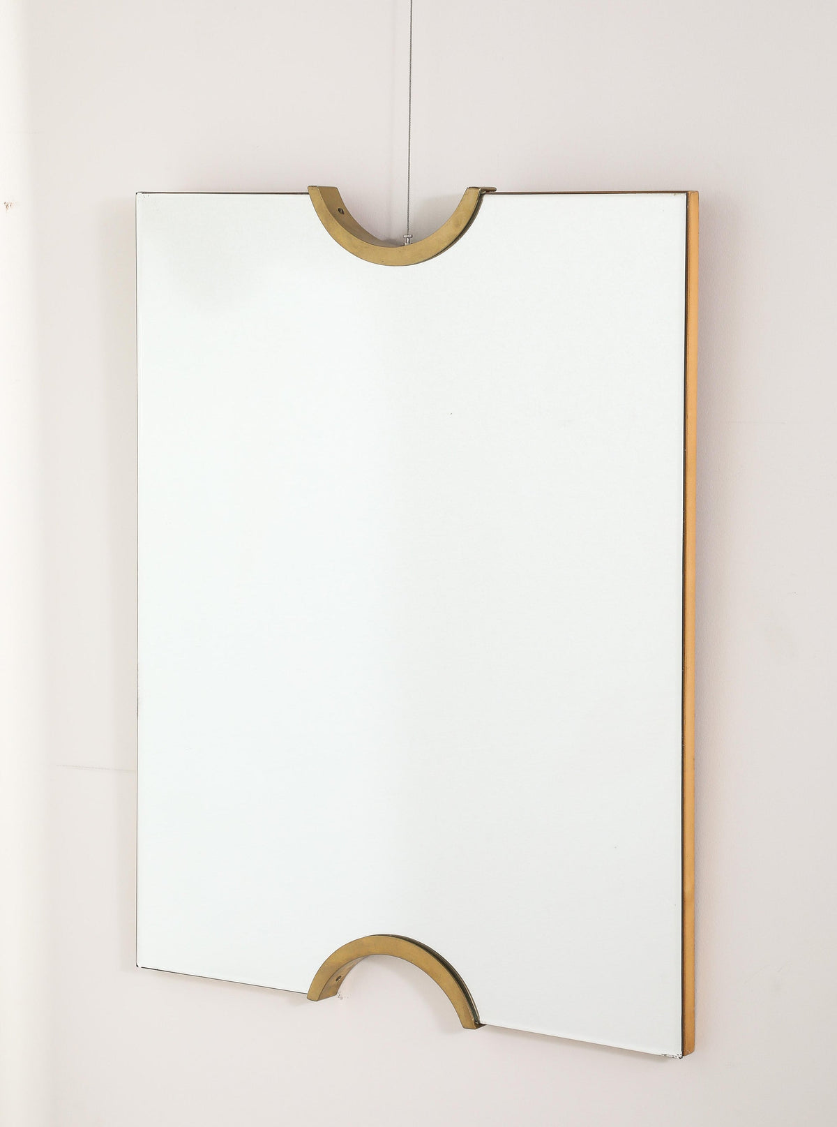 Giovanni Gariboldi 1950s Wall Mirrors: Italian Modernist Glass & Brass