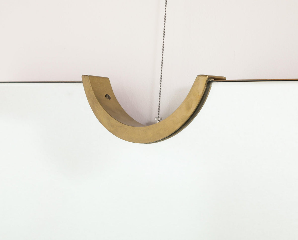 Giovanni Gariboldi 1950s Wall Mirrors: Italian Modernist Glass & Brass