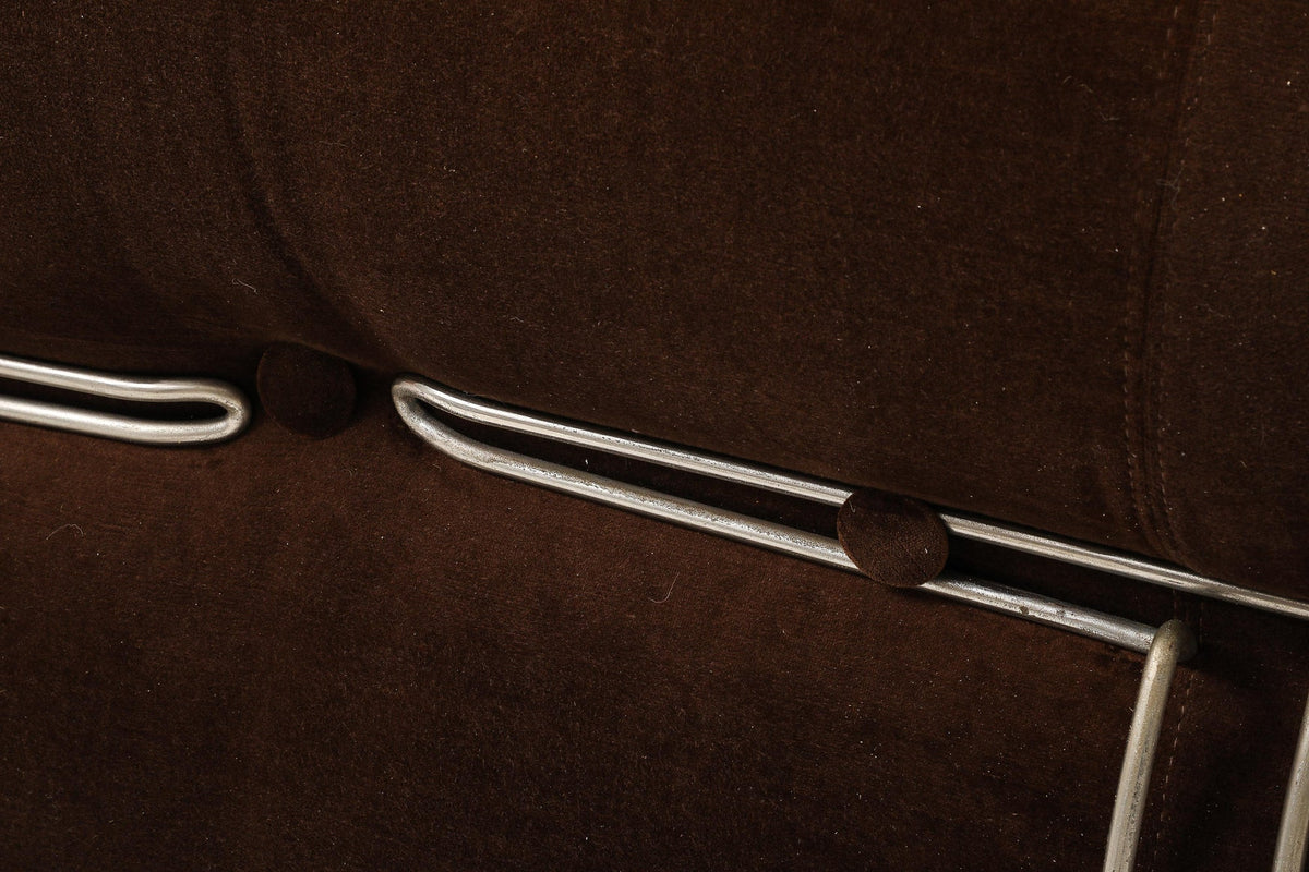 Soriana Sofa by Afra & Tobia Scarpa for Cassina, Velvet, Chrome, 1969