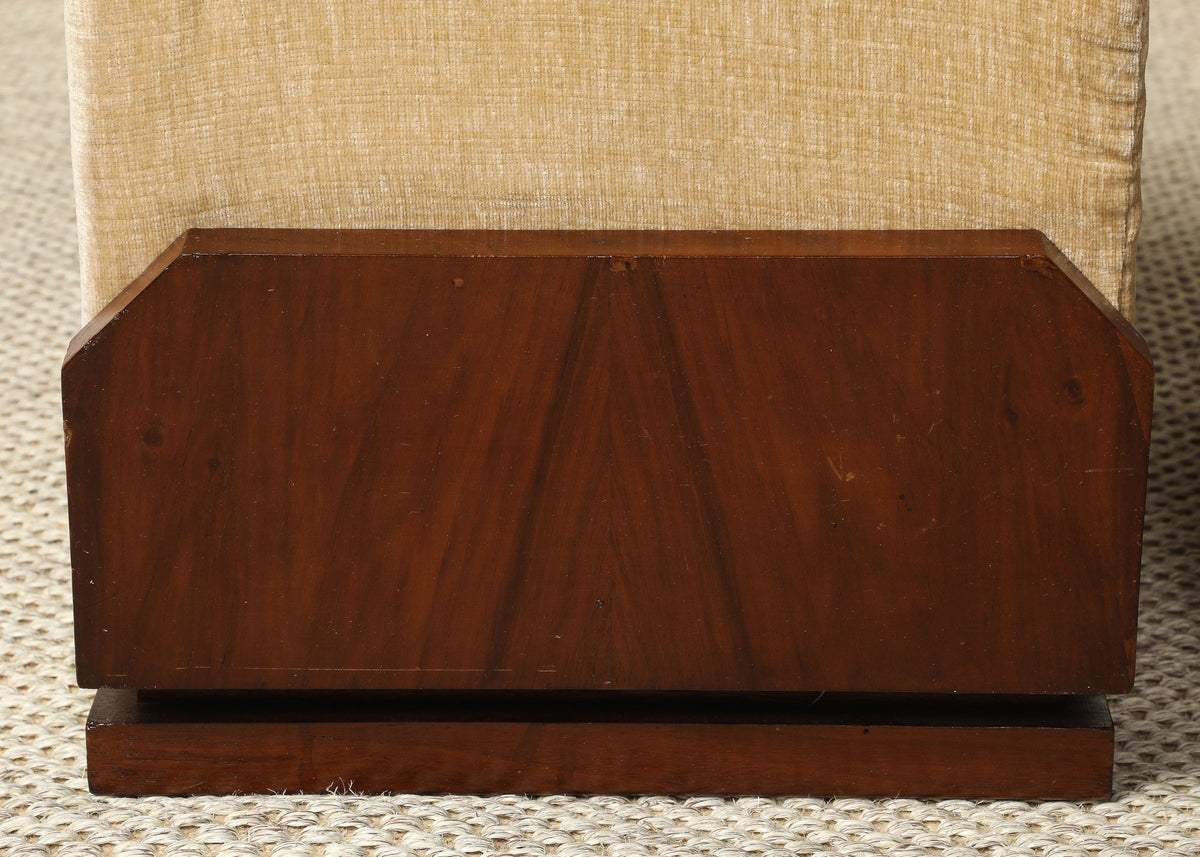 Italian Art Deco Walnut Foot Stool, circa 1930