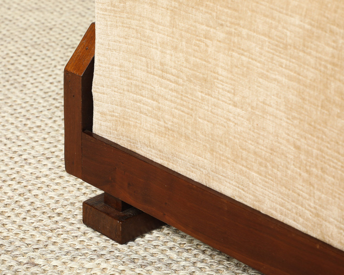 Italian Art Deco Walnut Foot Stool, circa 1930