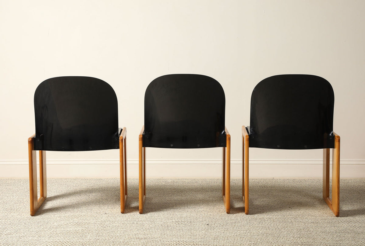 Afra and Tobia Scarpa, B&B Italia, Set of Six ‘Dialogo’ Dining Chairs, 1973