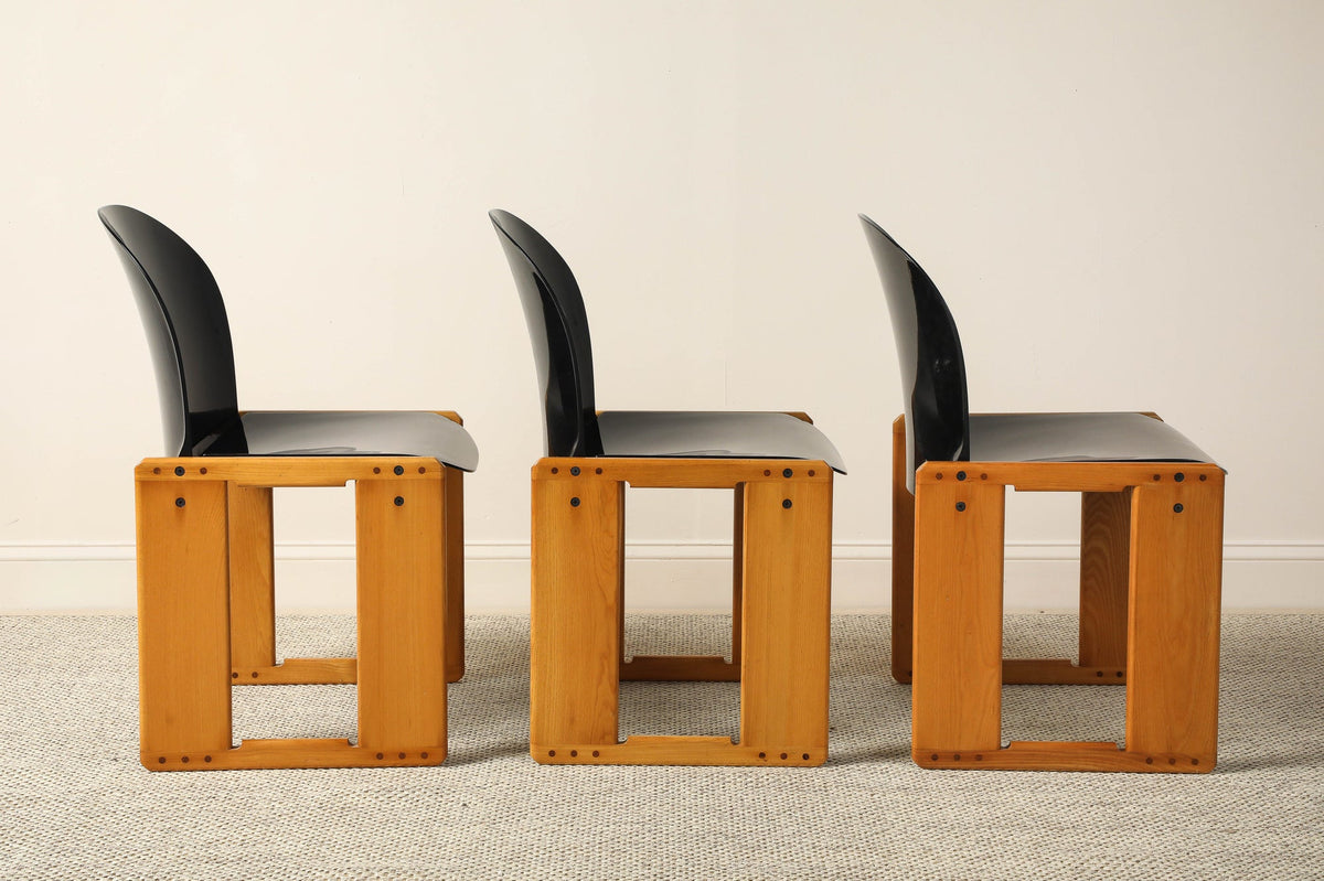 Afra and Tobia Scarpa, B&B Italia, Set of Six ‘Dialogo’ Dining Chairs, 1973