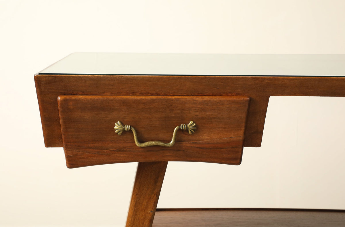 Italian Walnut Writing Desk, circa 1950