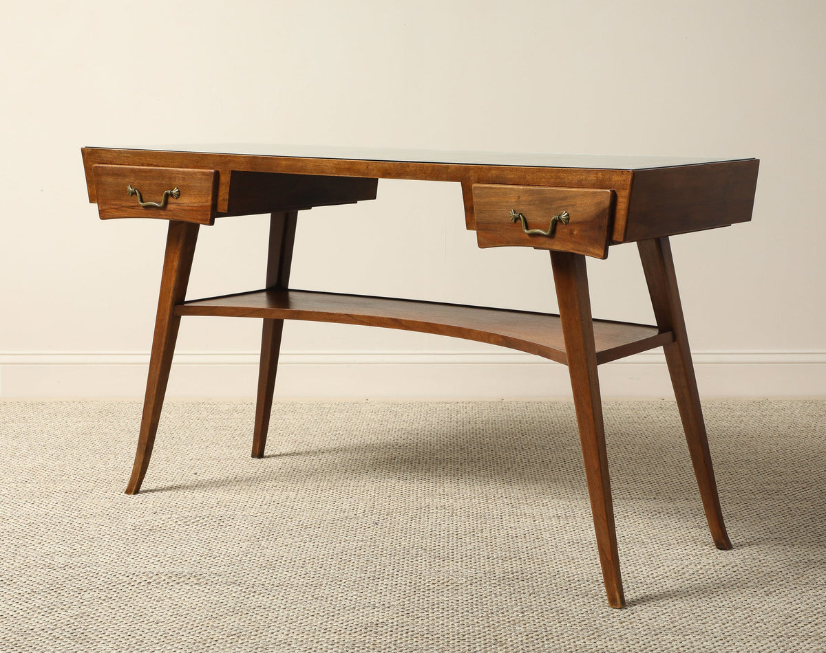 Italian Walnut Writing Desk, circa 1950