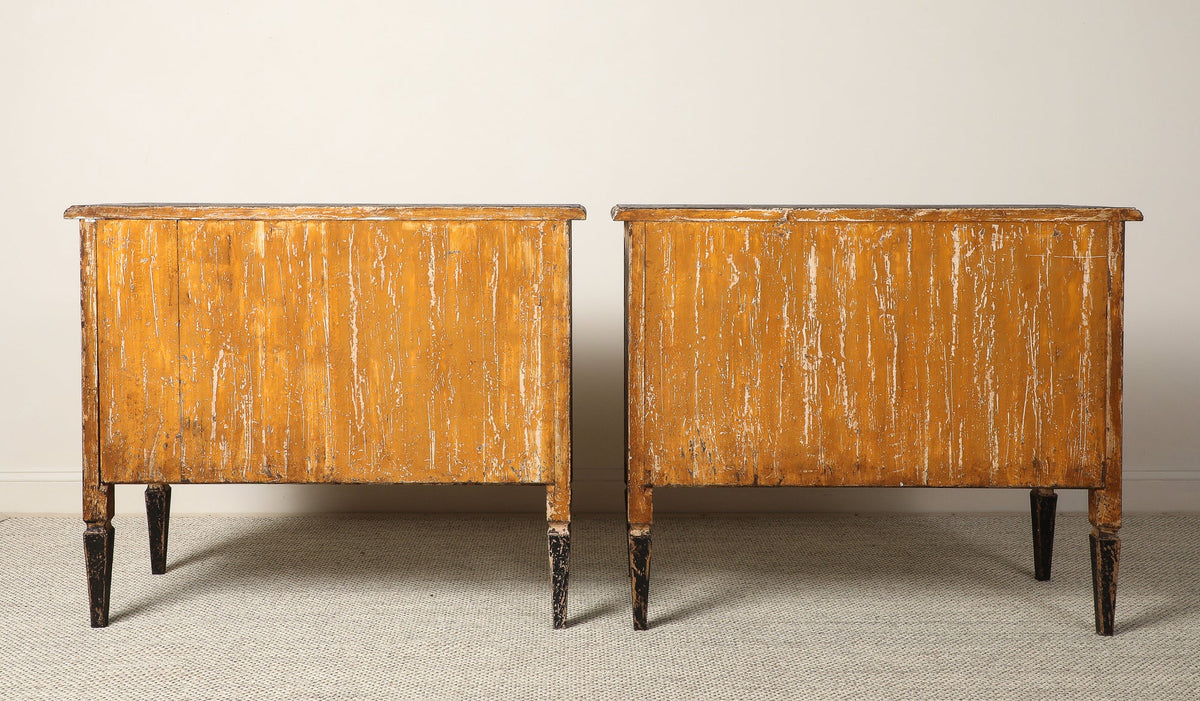 Italian Antique Painted Chevron Two-Drawer Commode, circa 1800